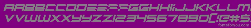 Czcionka Alien Mine Italic – szare czcionki na fioletowym tle