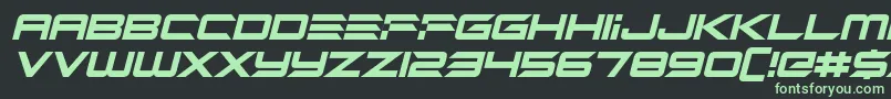 Fonte Alien Mine Italic – fontes verdes em um fundo preto