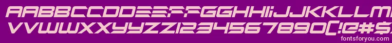 Alien Mine Italic Font – Pink Fonts on Purple Background