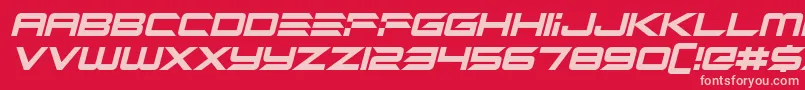 Weitere Informationen zur Alien Mine Italic-Schriftart Alien Mine Italic-Schriftart – Rosa Schriften auf rotem Hintergrund