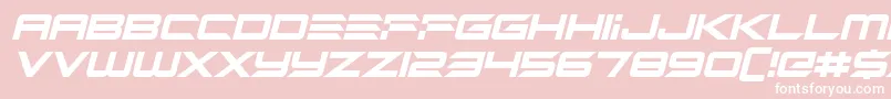 Шрифт Alien Mine Italic – белые шрифты на розовом фоне