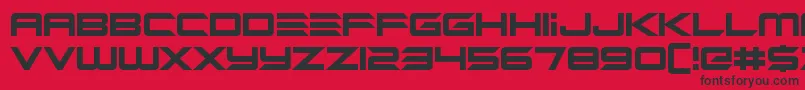 Alien Mine-fontti – mustat fontit punaisella taustalla