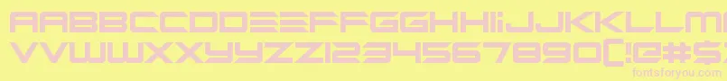 Alien Mine-fontti – vaaleanpunaiset fontit keltaisella taustalla
