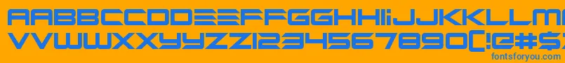 Alien Mine Font – Blue Fonts on Orange Background