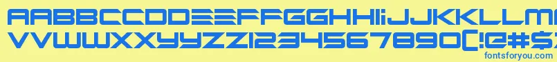 Alien Mine Font – Blue Fonts on Yellow Background