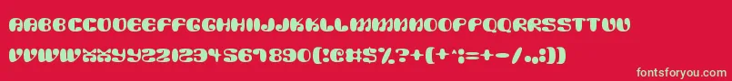 Alien Mushrooms Font – Green Fonts on Red Background