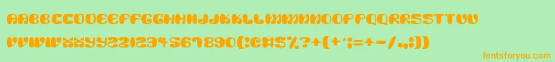 Alien Mushrooms Font – Orange Fonts on Green Background