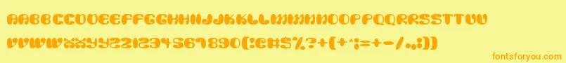 Alien Mushrooms Font – Orange Fonts on Yellow Background