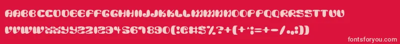 Alien Mushrooms Font – Pink Fonts on Red Background