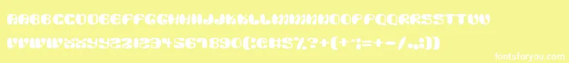 Alien Mushrooms Font – White Fonts on Yellow Background