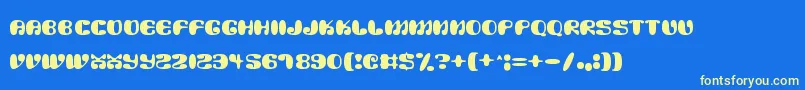 Alien Mushrooms Font – Yellow Fonts on Blue Background