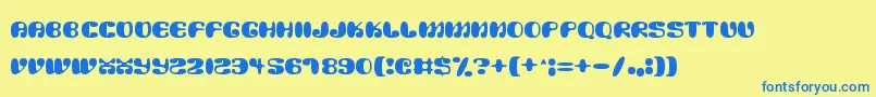Alien Mushrooms Font – Blue Fonts on Yellow Background