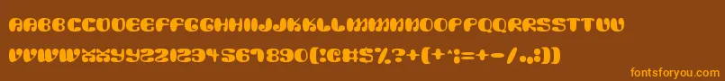 Alien Mushrooms Font – Orange Fonts on Brown Background