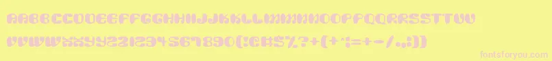 フォントAlien Mushrooms – ピンクのフォント、黄色の背景