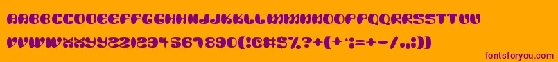 Шрифт Alien Mushrooms – фиолетовые шрифты на оранжевом фоне
