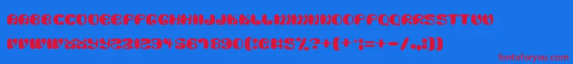 フォントAlien Mushrooms – 赤い文字の青い背景