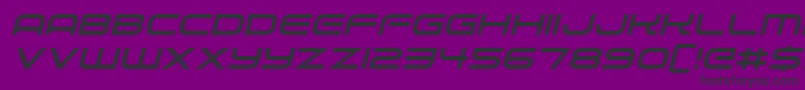 Alien Robot Italic-Schriftart – Schwarze Schriften auf violettem Hintergrund