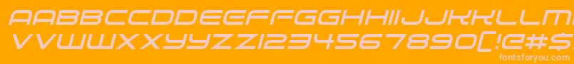 Alien Robot Italic Font – Pink Fonts on Orange Background