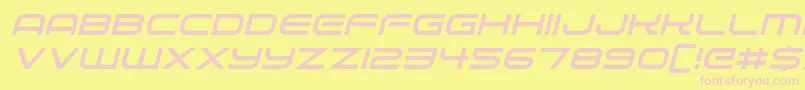 Fonte Alien Robot Italic – fontes rosa em um fundo amarelo