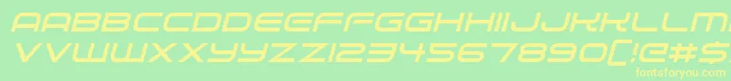 フォントAlien Robot Italic – 黄色の文字が緑の背景にあります