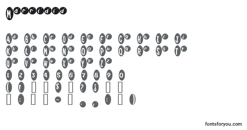 Шрифт Marridid – алфавит, цифры, специальные символы