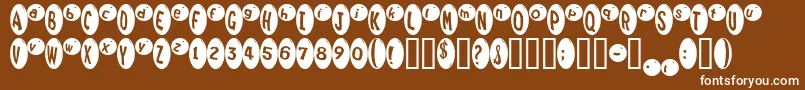 Marridid-Schriftart – Weiße Schriften auf braunem Hintergrund