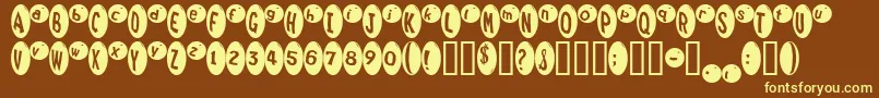 Marridid-fontti – keltaiset fontit ruskealla taustalla