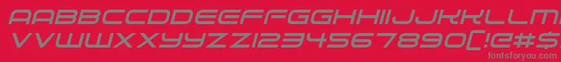 Czcionka Alien Robot Italic – szare czcionki na czerwonym tle