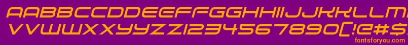 Alien Robot Italic Font – Orange Fonts on Purple Background