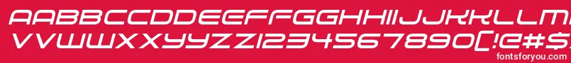 Czcionka Alien Robot Italic – białe czcionki na czerwonym tle