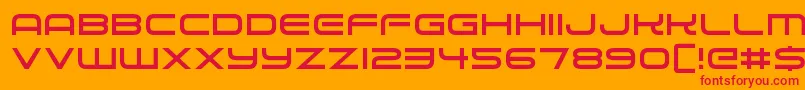 フォントAlien Robot – オレンジの背景に赤い文字
