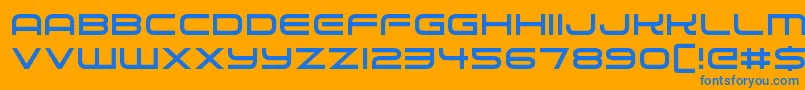 Alien Robot Font – Blue Fonts on Orange Background