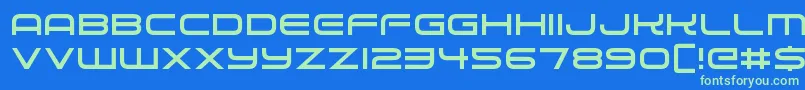 Alien Robot Font – Green Fonts on Blue Background