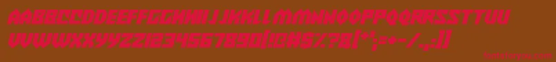フォントAlien Wars Italic – 赤い文字が茶色の背景にあります。