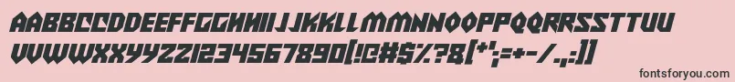 Alien Wars Italic Font – Black Fonts on Pink Background