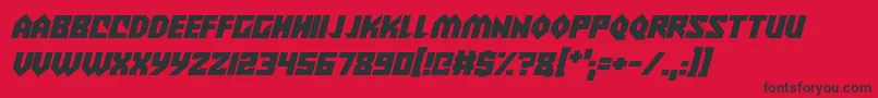 Alien Wars Italic Font – Black Fonts on Red Background