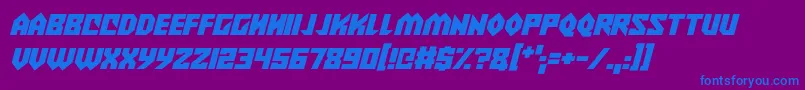 Alien Wars Italic-fontti – siniset fontit violetilla taustalla