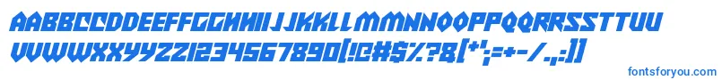 Alien Wars Italic Font – Blue Fonts on White Background
