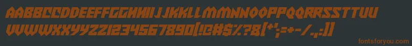 Шрифт Alien Wars Italic – коричневые шрифты на чёрном фоне