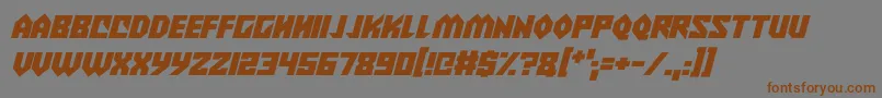 Alien Wars Italic Font – Brown Fonts on Gray Background