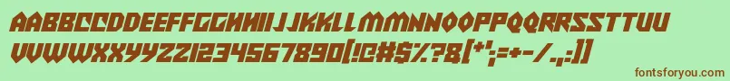 Alien Wars Italic-fontti – ruskeat fontit vihreällä taustalla