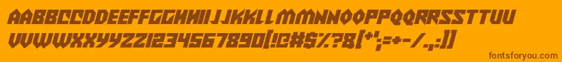 Alien Wars Italic Font – Brown Fonts on Orange Background