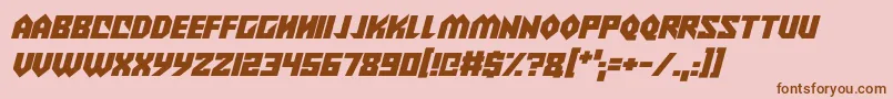 フォントAlien Wars Italic – ピンクの背景に茶色のフォント