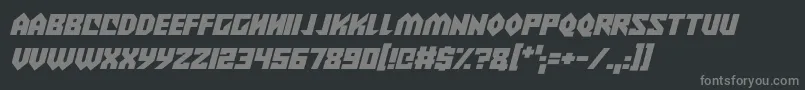 Czcionka Alien Wars Italic – szare czcionki na czarnym tle