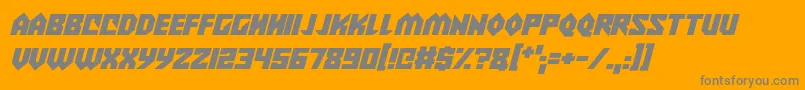 Alien Wars Italic Font – Gray Fonts on Orange Background