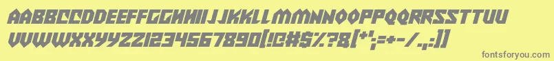Alien Wars Italic Font – Gray Fonts on Yellow Background