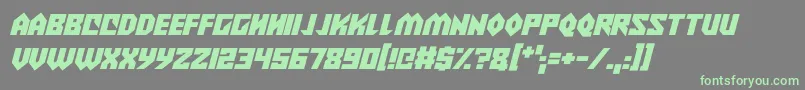 Alien Wars Italic Font – Green Fonts on Gray Background