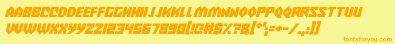 Alien Wars Italic-fontti – oranssit fontit keltaisella taustalla
