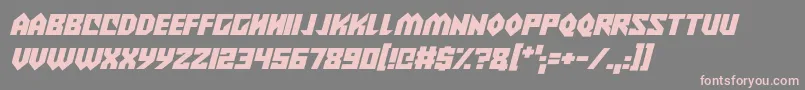 フォントAlien Wars Italic – 灰色の背景にピンクのフォント