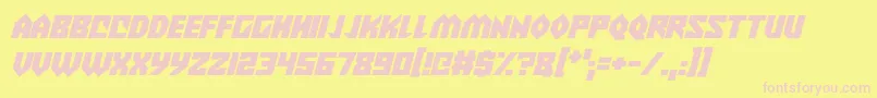 Alien Wars Italic-Schriftart – Rosa Schriften auf gelbem Hintergrund